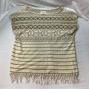 Denim & Supply by Ralph Lauren Women's Top, Fringe Boho Aztec Design, Size M